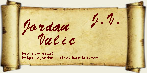 Jordan Vulić vizit kartica